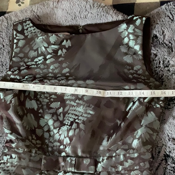 Anne Klein New York, sz 6 gorgeous shiny dress. EUC brown/grey/turquoise - Picture 8 of 12